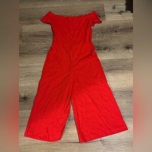 Karlie Vibrant Red Wide Leg Jumpsuit